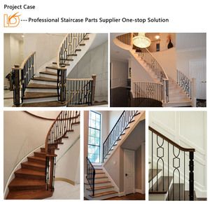 Lan can cầu thang sắt nghệ thuật hiện đại, đơn giản, trong nhà, màu đen vàng, hình vuông, tròn, bầu dục - Product Image 5