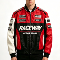 Blouson de Course en Cuir OEM 2026 pour Homme, Broderie Personnalisée, Esthétique Y2K, Blouson Moto en Nylon, Manteau Rétro de Motard, Fabrication Usine