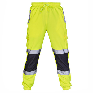 Pantalon avec réflecteurs <span class=keywords><strong>noir</strong></span> Orange pour homme, vêtement de travail, automne, Construction, contraste, réfléchissant, pantalon de sécurité - Product Image 5