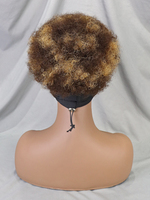 Vente en gros Perruques cheveux humains afro crépus courts avec bandeau complet fabriqué à la machine perruques de grade 13a sans dentelle sans colle Wear and Go