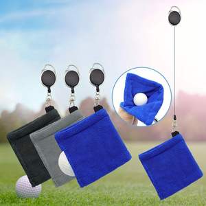 Serviette de nettoyage portable pour balles de golf avec clip pour sac et boucle télescopique - Product Image 1