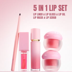 Masker bibir hidrasi dan Scrub <span class=keywords><strong>Set</strong></span> lipstik cair pensil garis Label pribadi grosir Kit Gloss minyak bibir buah - Product Image 2