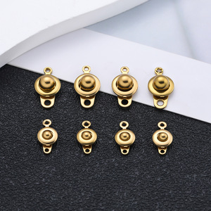 Stainless Steel <b>Snap</b> Clasps Round Gold Silver For <b>Bracelet</b> Making Jewelry Findings AC4752 - Product Image 3