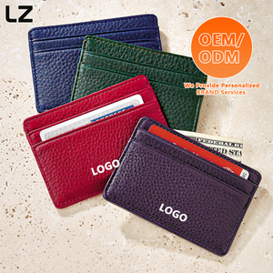 Кошелек LZ OEM ODM из зернистой кожи с RFID-защитой, тонкий, с передним карманом, для мужчин и женщин, многофункциональный, для кредитных карт, без логотипа бренда - Product Image 6