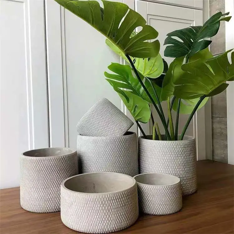 Wholesale factory price cement home decor indoor garden decoration outdoor modern flower pots & planters