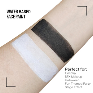 <span class=keywords><strong>Peinture</strong></span> corporelle noire et <span class=keywords><strong>blanche</strong></span> à base d'eau pour le maquillage d'Halloween - Product Image 3