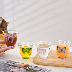 Tazze in Vetro Borosilicato 3D a Forma di Farfalla Colorate, 80ml, Bicchieri per Espresso, Mini Tazze da Caffè - Product Image 2