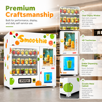 Ouruoxi 7/11 Machine à smoothies automatique avec écran tactile de 32 pouces, système intelligent, fonction SDK, distributeur innovant de fruits frais