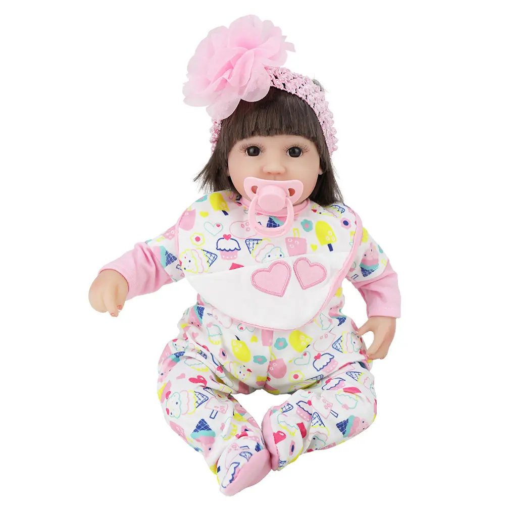 असली गुड़िया चीन थोक 18 इंच गुड़िया नरम पुनर्जन्म बच्ची गुड़िया बच्चों के लिए