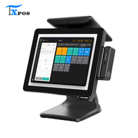 Système POS 15 pouces 1024x768 Windows 10/11 Processeur Intel Core Écran tactile capacitif 10 points SSD 256 Go pour la vente au détail