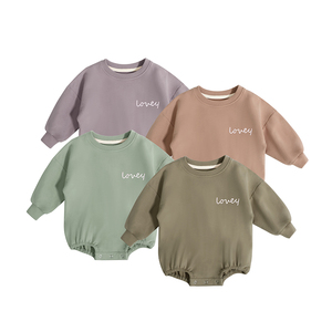 Quần Áo Cotton Tự Nhiên Thêu Logo Tùy Chỉnh Cho Em Bé Áo Nỉ Trẻ Em Bằng Vải Terry Hữu Cơ Cho Em Bé Unisex - Product Image 2