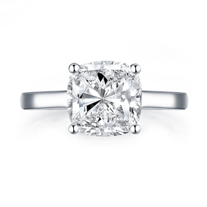 Solitaire <strong>Ring</strong> for Women 925 Sterling Silver 3CT <strong>Cushion</strong> Cut Cubic Zirconia Engagement <strong>Wedding</strong> <strong>Ring</strong> Christmas Gift - Product Image 2