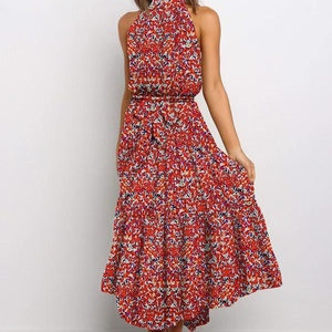 hzwn7114 - Abito da donna con stampa a pois e laccetti al collo - Product Image 3