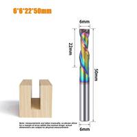 Fresa de compresión de carburo de 2 filos de corte ascendente y descendente para CNC, para corte sin rebabas de madera, MDF, contrachapado y láminas de ACP