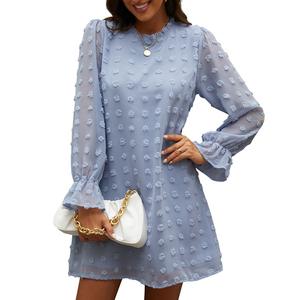 Vestido Casual Holgado <span class=keywords><strong>de</strong></span> Gasa con Cuello <span class=keywords><strong>Peter</strong></span> <span class=keywords><strong>Pan</strong></span> y Mangas Campana, Estilo Retro-Chic, Novedades <span class=keywords><strong>de</strong></span> Verano - Product Image 4