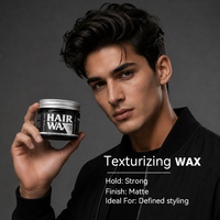 Cire capillaire au charbon actif à marque privée, logo personnalisé, tenue forte, fini mat, cire texturisante pour salons de coiffure et marques de coiffure