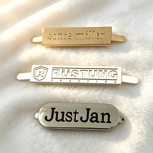 Factory Direct Stamped Metal Plaque Sandblasted Insignia for Premium <b>Suitcase</b> Recess Molded Leather Craft Fitting - Product Image 3
