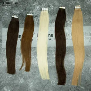 LeShine Wholesale Double Drawn tape in Vendor Virgin bone straight Natural tape in hair extensions 100human hair