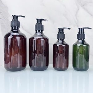 Bouteille de shampooing en plastique PET transparente ambrée verte personnalisée de 100 ml, 200 ml, 300 ml, 400 ml, 500 ml, bouteille d'huile capillaire avec pompe à lotion - Product Image 6