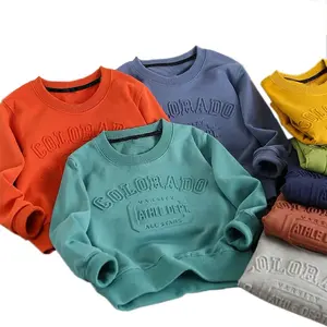 Cuichang moletom 100% algodão, atacado de alta qualidade logotipo personalizado pulôver de pescoço em 3d