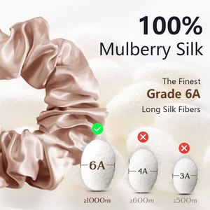 Chouchous en Soie de Mûrier 100% Couleur Unie 22 mm avec Logo Personnalisé pour Femmes et Filles – Vente en Gros - Product Image 2