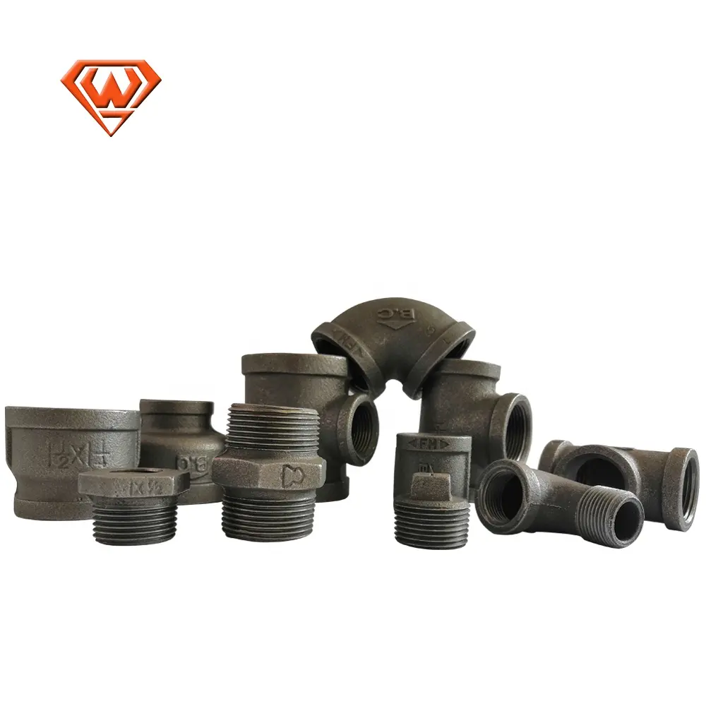 1/2 "-4" Inch Threaded TEE/Flange Pipa Fitting Pipa Gi Socket/Bushing Hitam/Galvanis pipa Fitting