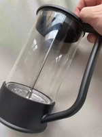 Cafetière à piston écologique 1000 ml, personnalisable, en métal, pour camping, café, thé, lait moussé, cuisine moderne, transparente