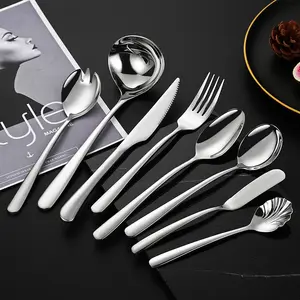 304 sang trọng bán buôn hiện đại đầy đủ bộ đồ ăn sang trọng thiết lập dao kéo thép không gỉ số lượng lớn khách sạn thiết lập dao kéo <span class=keywords><strong>Flatware</strong></span> cho đám cưới - Product Image 1