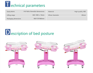 Adjustable Height Baby <strong>Crib</strong> with Transparent ABS Bassinet Neonatal ICU <strong>Crib</strong> with Trendelenburg Positioning - Product Image 5
