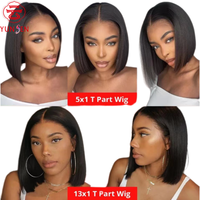 Perruques Lace Front sans colle 13x4 en fibre haute température, lisses, pour femmes, densité 150%, en stock