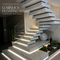 Escalier en L pour intérieur, soudé, à haute capacité de charge, moderne, flottant, léger