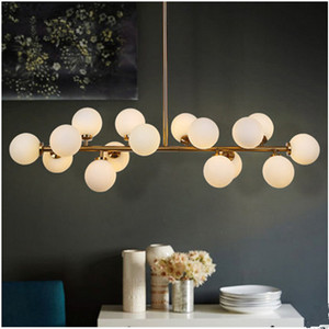 JYLIGHTING Lampadario Moderno in Vetro Bianco a Forma di Globo, <span class=keywords><strong>Lampada</strong></span> a Sospensione per Soggiorno, Sala da Pranzo, Negozio, 110-240V - Product Image 3