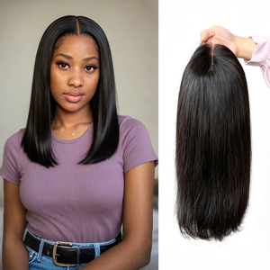 Perruques Bob Courtes Droites de 12 Pouces en Cheveux Vietnamiens Bruts, Perruque Lace Front Vierge Lisse Noire Foncée avec Closure 4x4 5x5 – Vente en Gros - Product Image 1