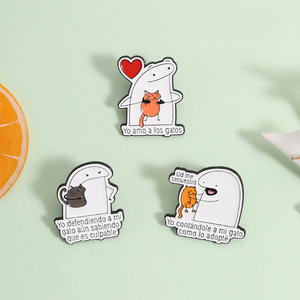 เข็มกลัดเคลือบลายแมวตลกๆ สไตล์สเปน ยี่ห้อ Flock <span class=keywords><strong>Meme</strong></span> Figure ขายส่ง - Product Image 2