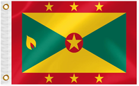 Bandera de Granada 3x5 pies, poliéster de lujo resistente y duradero, para interior/exterior con rayas cosidas y ojales de latón