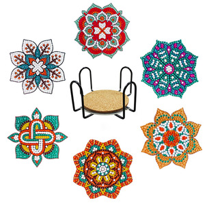 Diamante pintura arte DIY diamante sala de estar hogar paisaje diseño posavasos diamante pintura posavasos - Product Image 3