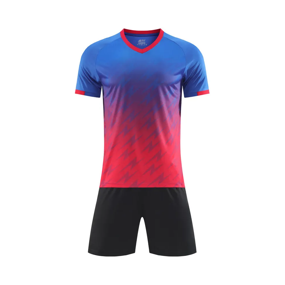 Uniforme de entrenamiento de fútbol con nombre y número impreso personalizado, camiseta de fútbol transpirable de secado rápido de 100% poliéster para hombres y niños