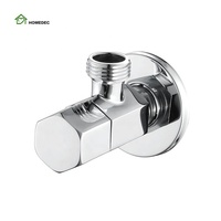 Robinet d'angle carré en laiton chromé de haute qualité 1/2 pouce, moderne et écologique, pour cuisine, toilettes, hôtel, salle de bain, appartement