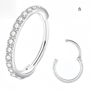 Anillo Segmentado Articulado de Titanio G23 con Circonitas Cúbicas Pavé, Aro Sin Costuras, Pendiente de Nariz, Joyería de Lujo para <span class=keywords><strong>Piercing</strong></span> - Product Image 6
