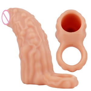 CityFun Male Vibrator Penis Sleeve Realistic Penis Enlarger Thicken Cock Ring Sleeve Penis Extender <b>Dildo</b> Adult Sex Toys for Men - Product Image 1