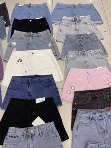 <span class=keywords><strong>Shorts</strong></span> in Denim Estivi Elasticizzati e Larghi da Donna, Gonne Corte in Denim con Strappi e Oversize, Gonne Sexy in Denim per Ragazze - Product Image 3