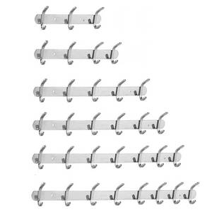 Wall Mount <span class=keywords><strong>Hook</strong></span> Rail Phòng Tắm Nhà Bếp Phòng Mũ Quần Áo Áo Choàng Móc Áo Móc Giá - Product Image 2