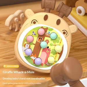 Jouet en plastique girafe Whack-A-Mole pour enfants, jeu de bureau interactif parent-enfant pour l'éveil et l'éveil mental des bébés - Product Image 1