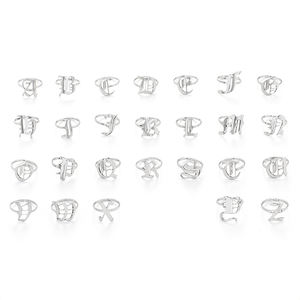 उच्च गुणवत्ता वाले कस्टम प्रारंभिक पत्र A-Z रिंग 18k सोने की प्लेटेड स्टेनलेस स्टील पुरानी अंग्रेजी वर्णमाला - Product Image 2