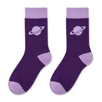Chaussettes en coton peigné doux, motif galaxie, thème univers étoilé, design jacquard, respirantes, chaussettes mi-hautes pour adultes, 200N, haute qualité