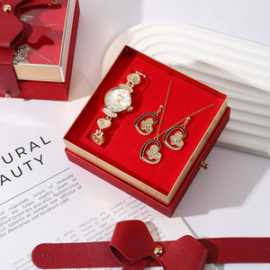 Coffret cadeau créatif pour la fête des mères, boucles d'oreilles en or, collier, montre à quartz, pour maman, petite amie, Saint-Valentin - Product Image 6