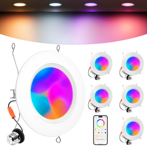 Dusktec kết nối siêu mỏng LED Đèn trần ánh sáng <span class=keywords><strong>5</strong></span> inch 6 inch RGB LED xuống đèn thông minh LED downlights - Product Image 1