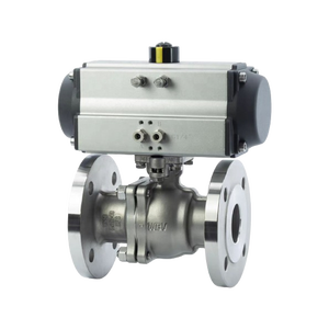 Vanne à boisseau sphérique pneumatique DIN à plateforme haute Q641F-16P/R avec traitement thermique FRAS et tige anti-éclatement à boule solide - Product Image 1