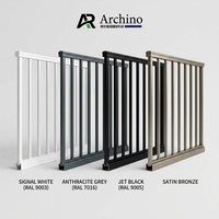 Balustrade en aluminium réglable, finition poli miroir, anti-rouille, pour bricolage, clôture de sécurité pour garde-corps de balcon - Construction à l'étranger