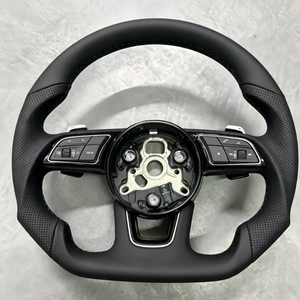 Volant en cuir de qualité supérieure compatible avec <span class=keywords><strong>Audi</strong></span> RS RS3 RS7 A3 A4 A5 A7 Q7 TT TTs R8, volant en fibre de carbone, <span class=keywords><strong>prix</strong></span> d'usine - Product Image 6